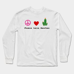 peace, love, cactus Long Sleeve T-Shirt